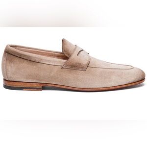 Santoni CARLOS-P-EAAM13 Suede Penny Loafer Brown US 8